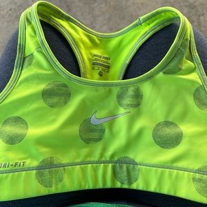Nike neon green dri-fit sports bra